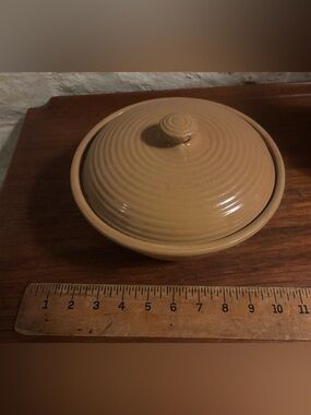 Antique Yellow Ware Covered Dish-Western Stoneware